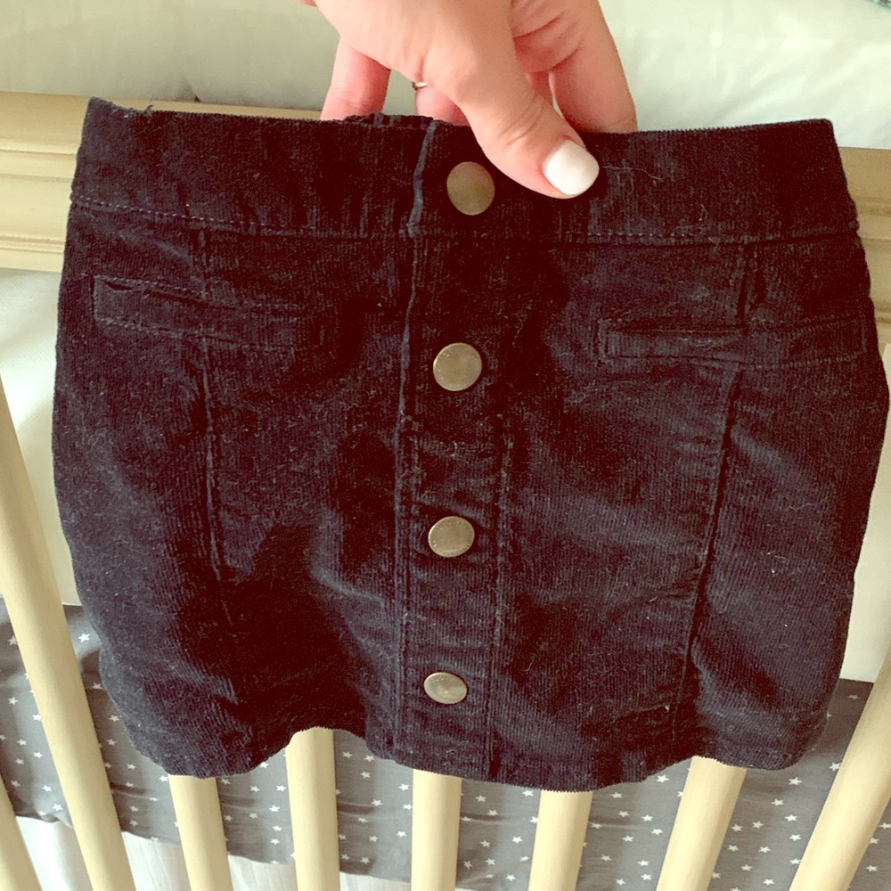 Toddler Girls Corderoy Black Skirt